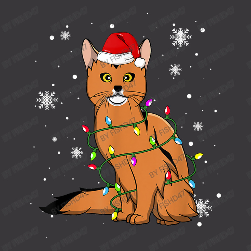 Somali Cat Christmas Lights Christmas Cat Santa Hat Ladies Curvy T-Shirt by fishd47 | Artistshot