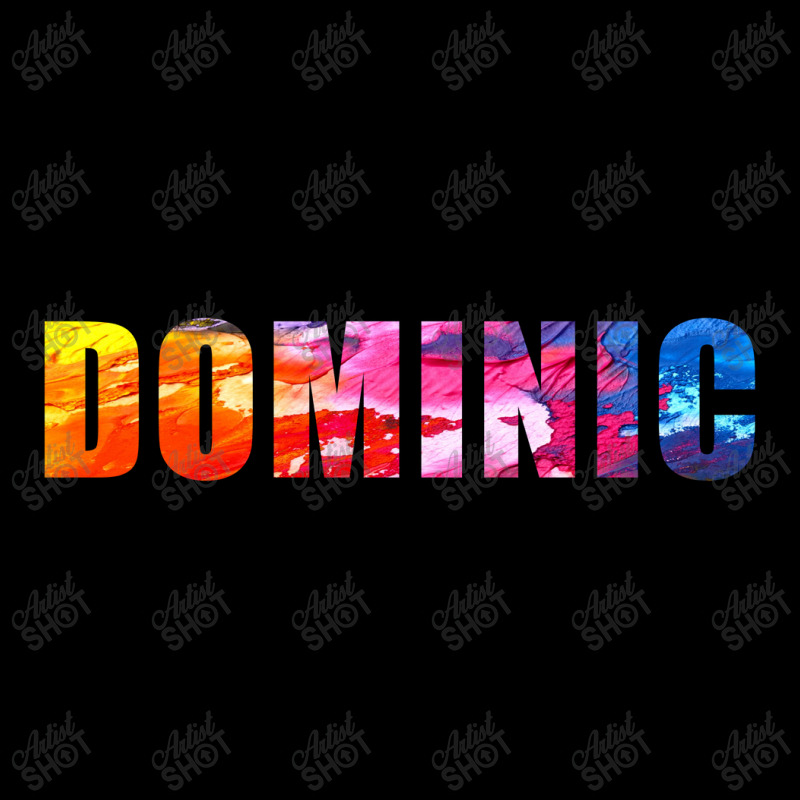 Dominic Name Art Rainbow Colorful V-Neck Tee by Ulya Abdulloh | Artistshot