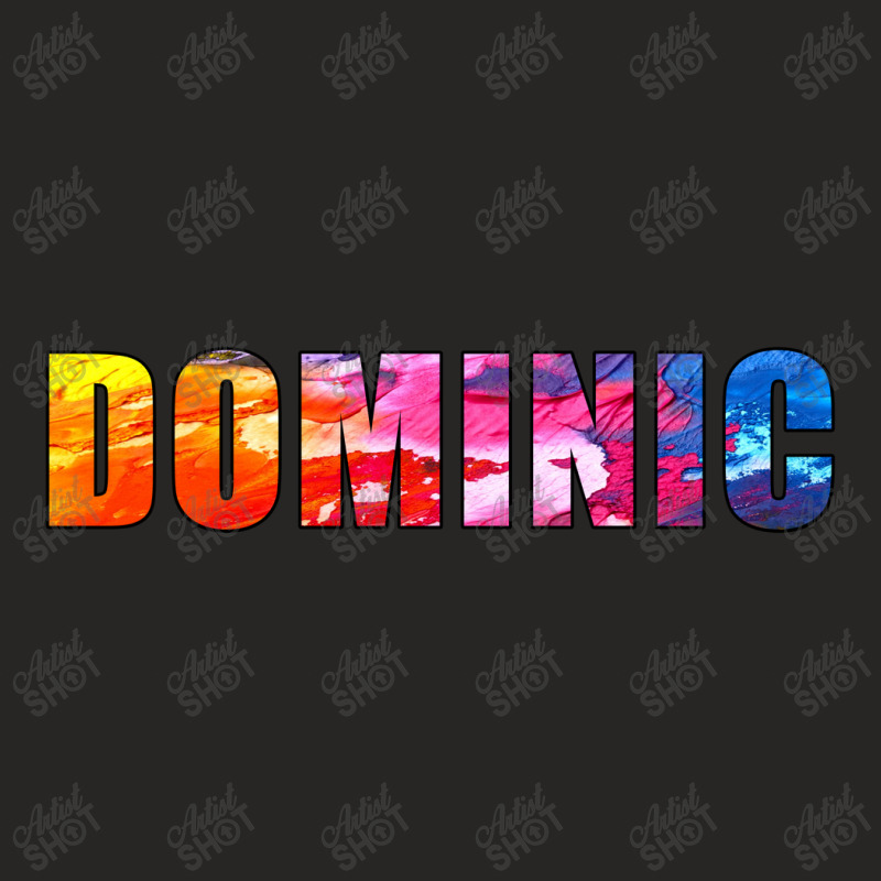 Dominic Name Art Rainbow Colorful Ladies Fitted T-Shirt by Ulya Abdulloh | Artistshot