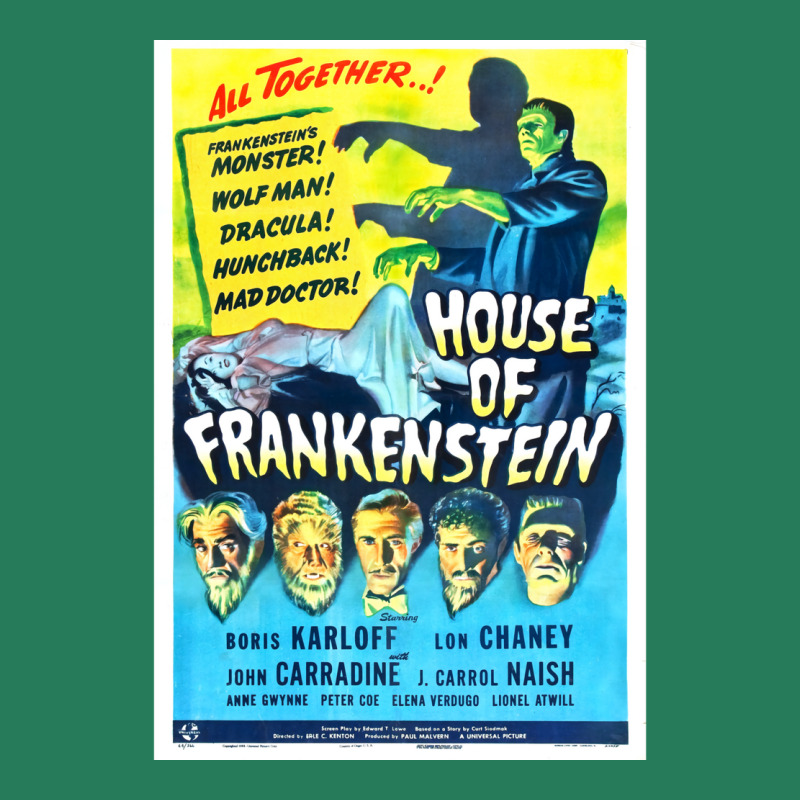 House Of Frankenstein  Vintage Universal Horror Film Poster Classic  T T-Shirt by anwtizahlest | Artistshot