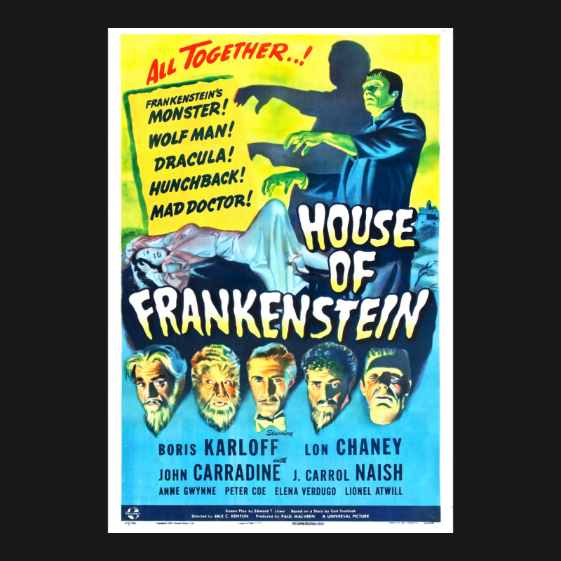 House Of Frankenstein  Vintage Universal Horror Film Poster Classic  T Flannel Shirt by anwtizahlest | Artistshot