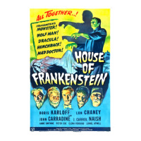 House Of Frankenstein  Vintage Universal Horror Film Poster Classic  T Unisex Hoodie | Artistshot