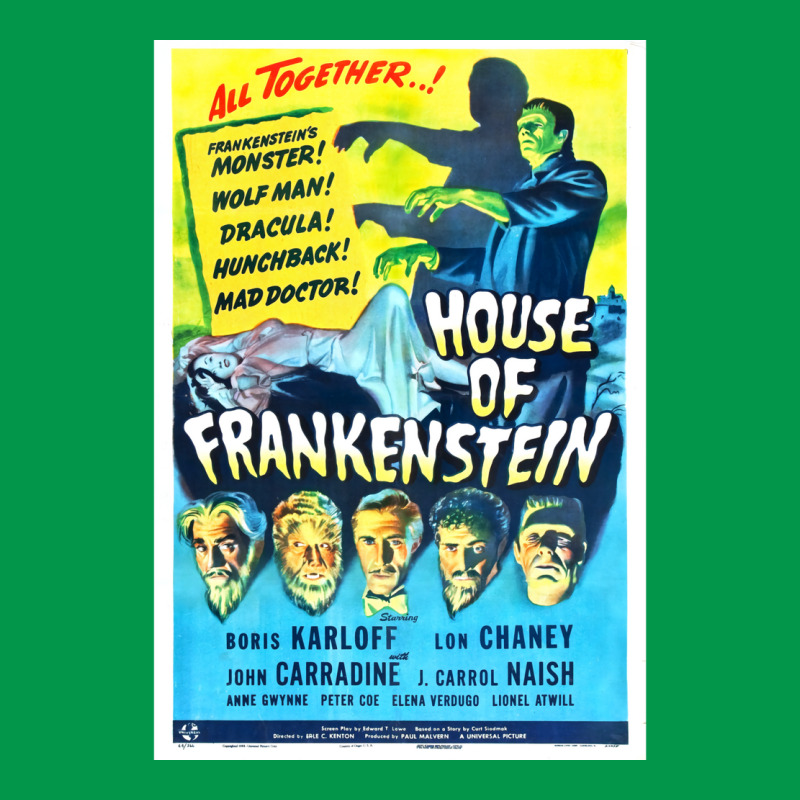 House Of Frankenstein  Vintage Universal Horror Film Poster Classic  T Crewneck Sweatshirt by anwtizahlest | Artistshot