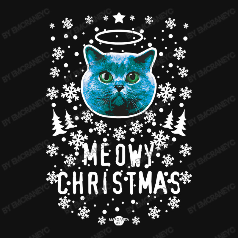 Black Cat Kitty Christmas Cat Holy Blue Cat Meowy Christmas Kitten Cat Graphic T-shirt | Artistshot