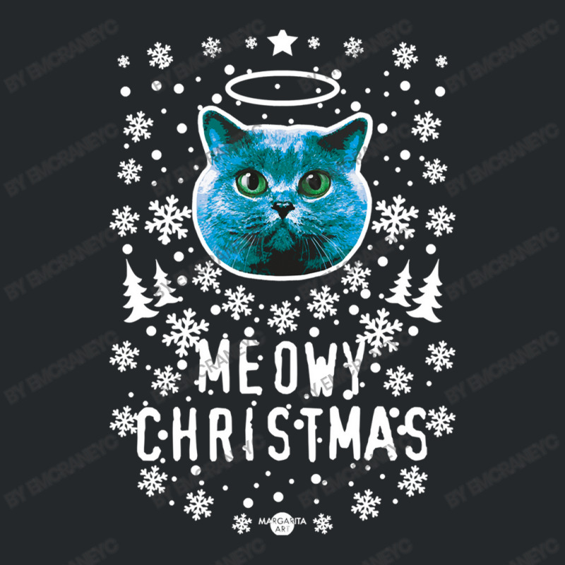 Black Cat Kitty Christmas Cat Holy Blue Cat Meowy Christmas Kitten Cat Crewneck Sweatshirt | Artistshot