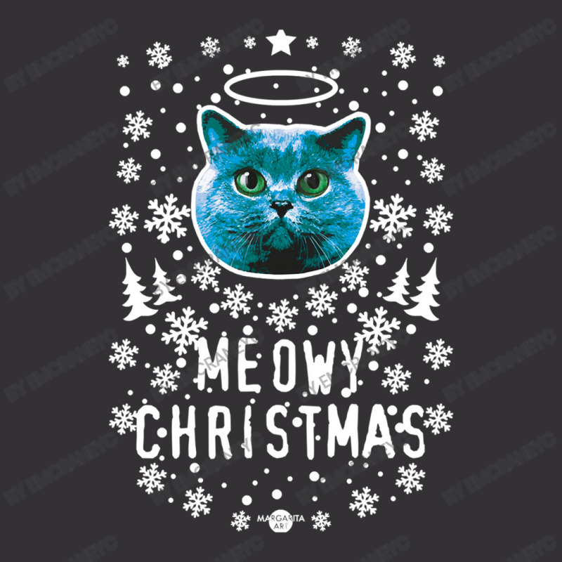 Black Cat Kitty Christmas Cat Holy Blue Cat Meowy Christmas Kitten Cat Vintage Hoodie | Artistshot