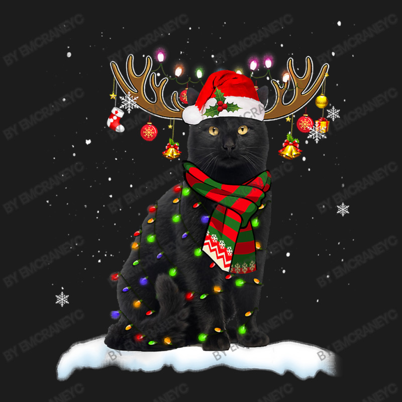 Black Cat Reindeer Christmas Light Shirt Cat Lover Christmas Hoodie & Jogger Set | Artistshot