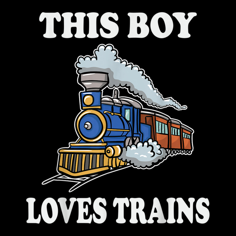 This Boy Loves Trains Gift Train Wagon Lover Gifts Pocket T-Shirt by vandoi | Artistshot