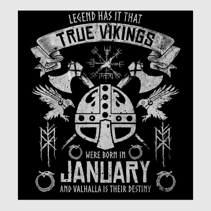 True Vikings Were Born In January Viking Helmet Birthday Vegvisir Viki Hoodie & Jogger Set | Artistshot