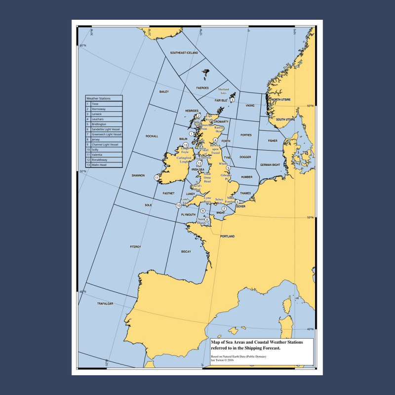 Uk Shipping Forecast Map  Blue Nostalgia Cute Exclusive T-shirt | Artistshot