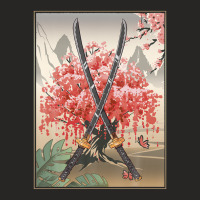 Ancient Japanese Culture Sakura Cherry Blossom Katana Sword Ladies Fitted T-shirt | Artistshot