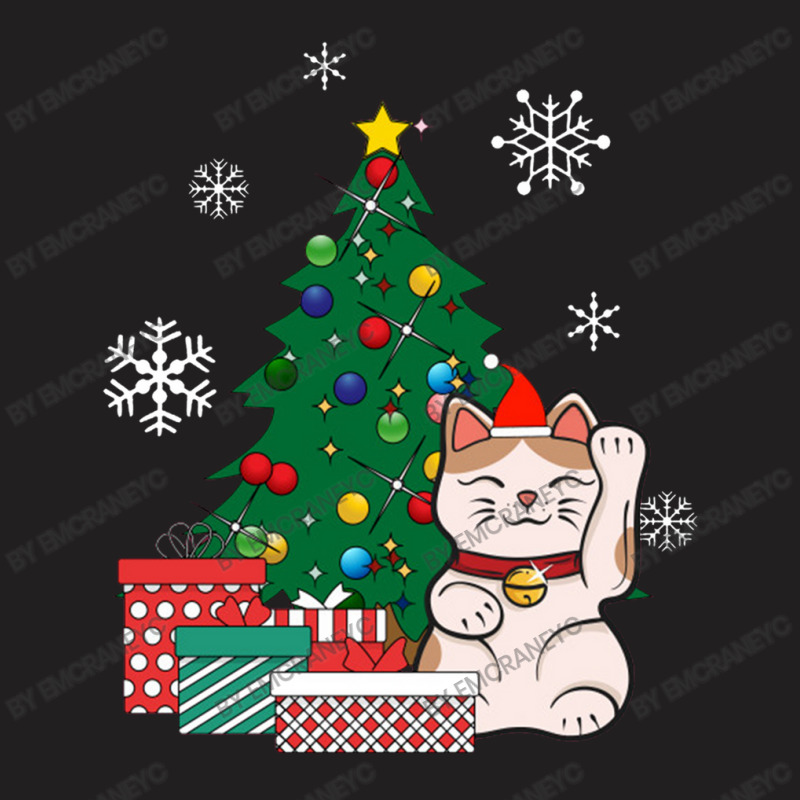 Lucky Cat Around The Christmas Tree Lucky Cat T-shirt | Artistshot