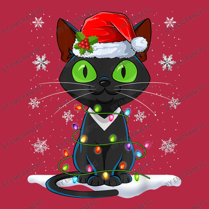 Santa Hat Cat Christmas Lights Funny Kitten Cat Lover Champion Hoodie | Artistshot