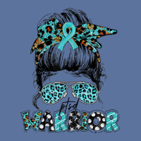 Messy Bun Women Glasses Teal Ribbon Ptsd Warrior Lightweight Hoodie | Artistshot