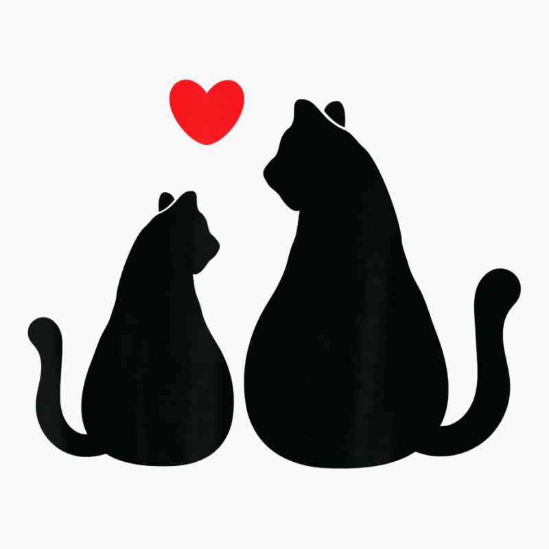 2 Cats Loving Each Other With Heart Feline Graphic T Shirt T-shirt | Artistshot