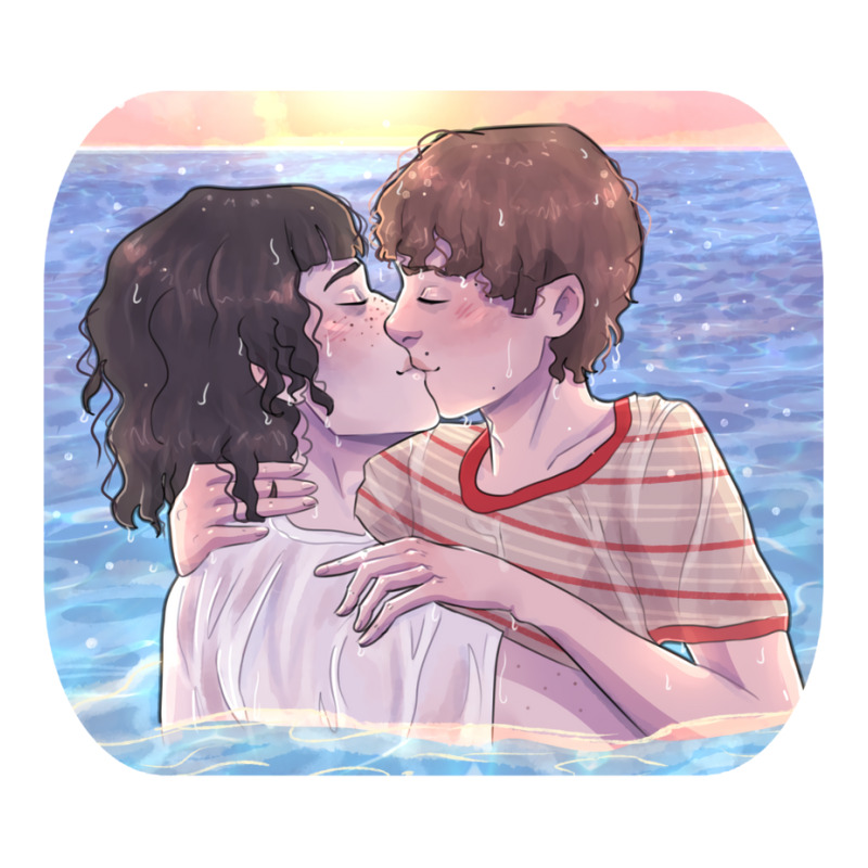 Byler Kissing In The Ocean V-Neck Tee by kakhuwoldtf | Artistshot