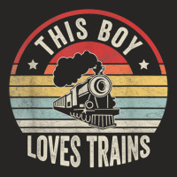 Boy Love Train Wagon Lover Retro This Boy Loves Trains T Shirt Ladies Fitted T-shirt | Artistshot