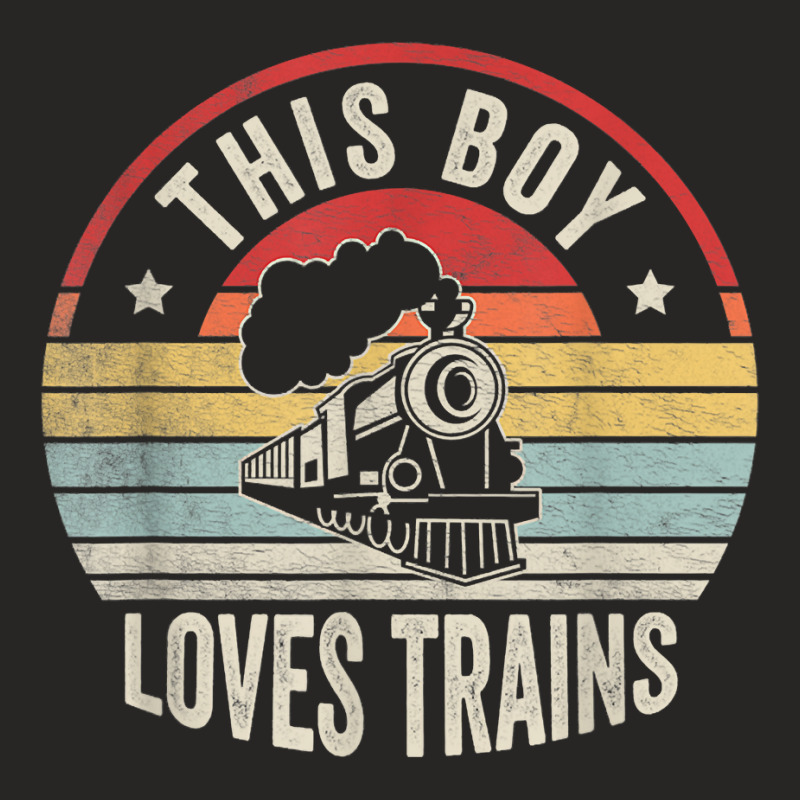 Boy Love Train Wagon Lover Retro This Boy Loves Trains T Shirt Ladies Fitted T-Shirt by alysestick8m7 | Artistshot