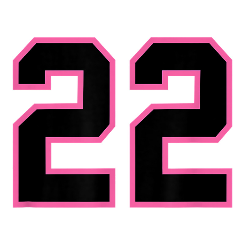 Number 22 Sports Jersey Athlete Fan Pink Black Lucky Number T Shirt Unisex Hoodie by kogmor58594 | Artistshot