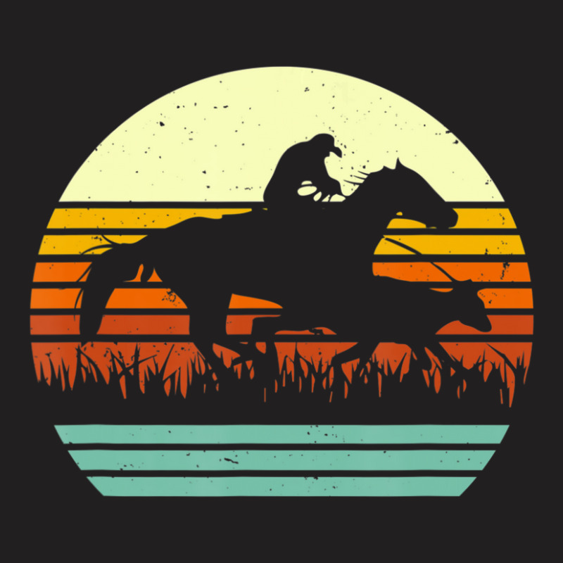 Trending Horse And Cowboy Calf Roping Retro Sun Style T-Shirt by Sperry Duval | Artistshot