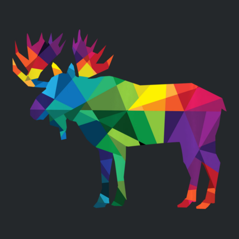 Limited Edition Moose Colorful Low Poly Art Hunting Theme- Hunters Crewneck Sweatshirt | Artistshot