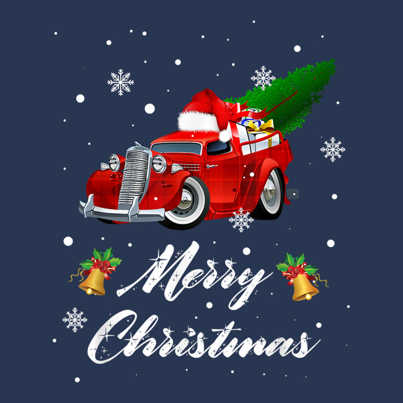 Merry Christmas Vintage Wagon Red Truck Pajama Family Party T Shirt Ladies Denim Jacket by hyong5i4 | Artistshot