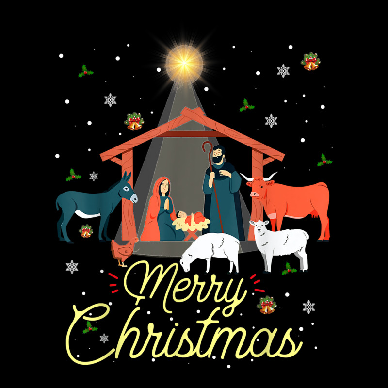 Merry Christmas Baby Christ Jesus Nativity Scene Matching T Shirt Pocket T-Shirt by cordellwerw56r | Artistshot