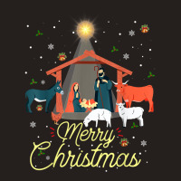 Merry Christmas Baby Christ Jesus Nativity Scene Matching T Shirt Tank Top | Artistshot