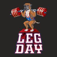 Leg Day Boxer Weight Lifting Squat Gym Ladies Fitted T-shirt | Artistshot