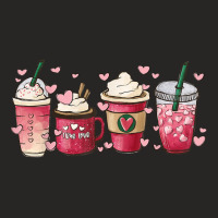 Valentine Coffee Iced Coffee Lover Heart Valentine's Day T Shirt Ladies Fitted T-shirt | Artistshot