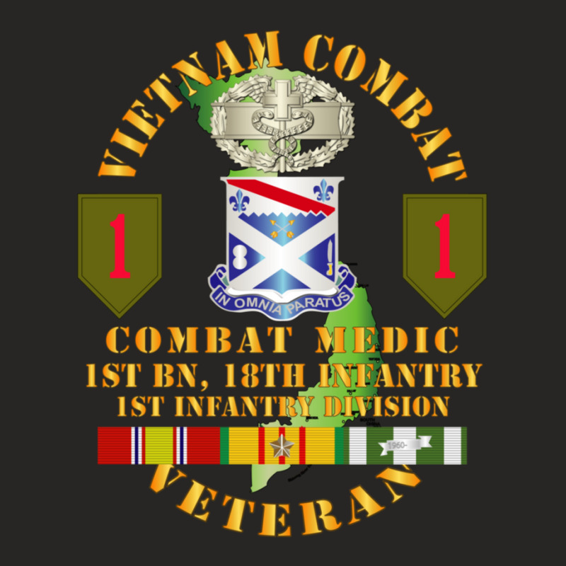 Armee  Vietnam Combat Infantry Veteran W Combat Medic  1st Bn 18th Inf Ladies Fitted T-Shirt by ALEXICDIAZ | Artistshot