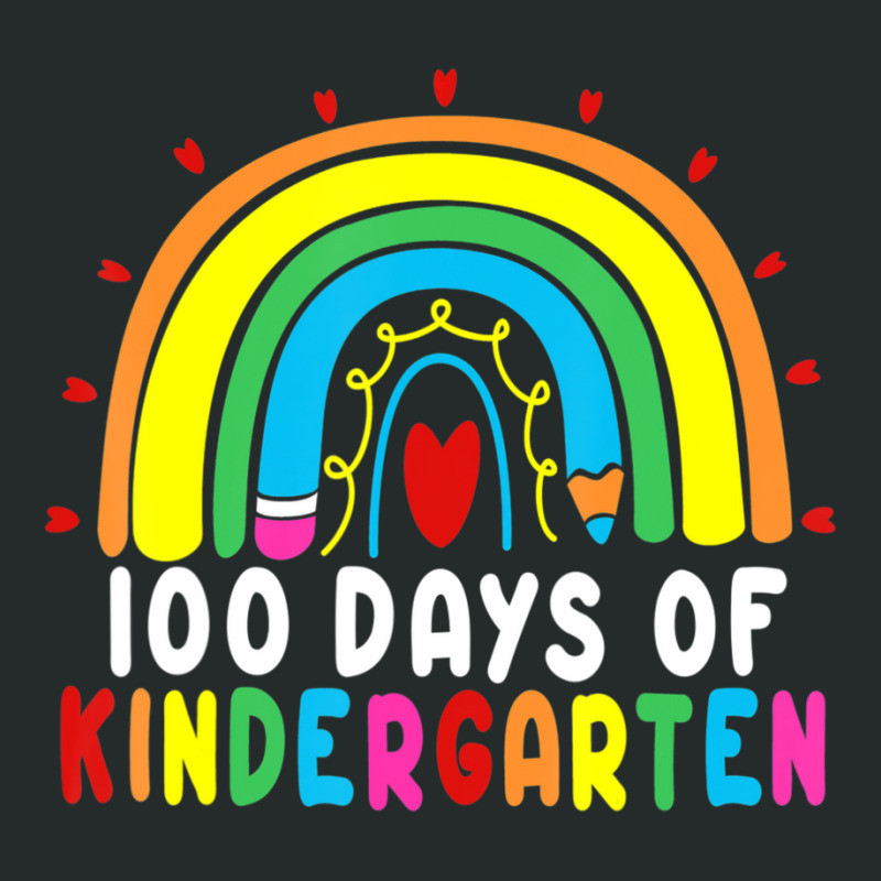 Trending 100 Days Of Kindergarten Rainbow 100th Day School Teacher Women's Triblend Scoop T-shirt by Ricarda Petrie | Artistshot