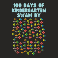 Limited Edition 100 Days Of Kindergarten Swam By Fish 100th Day School Ladies Fitted T-shirt | Artistshot