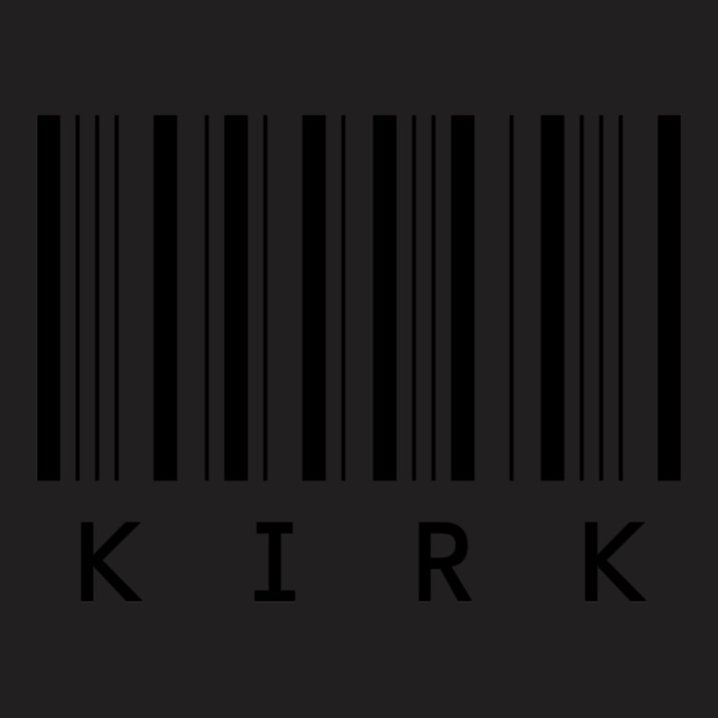 Kirk Barcode Black Text T-shirt | Artistshot