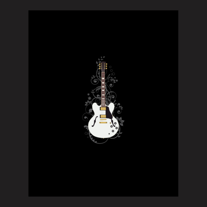 Alpine White Semihollow Electric Guitar Flowering Vines T-shirt | Artistshot