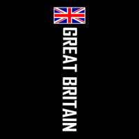 Great Britain Vertical With Flag White Text V-neck Tee | Artistshot