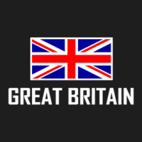 Great Britain With Flag White Text Classic T-shirt | Artistshot