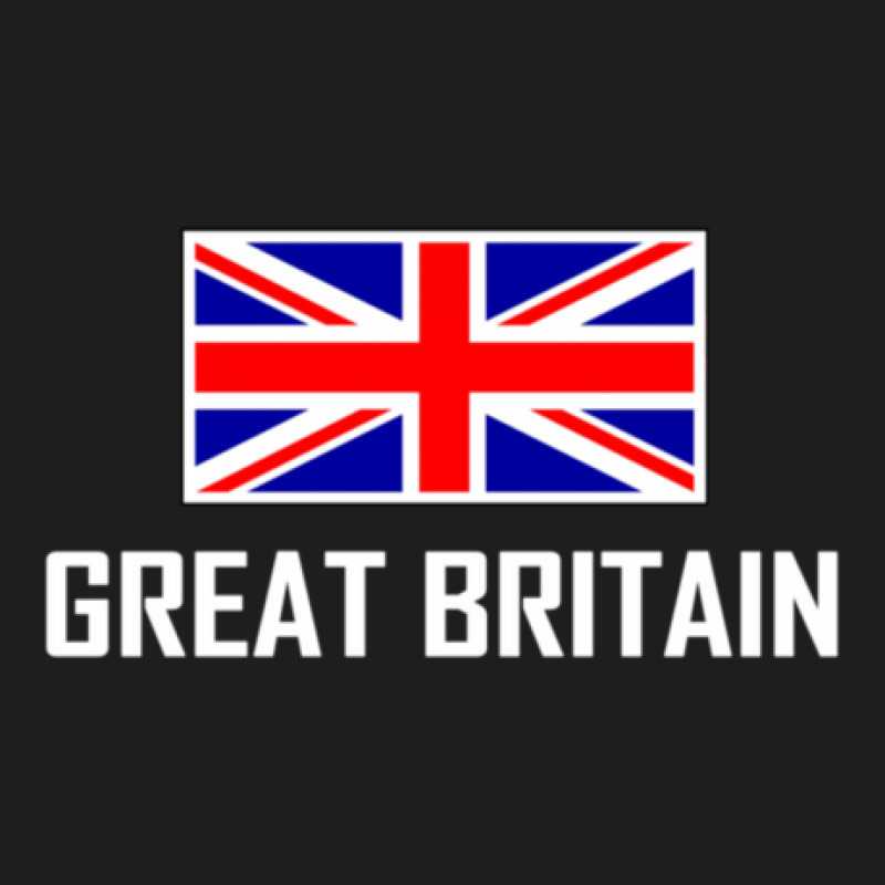 Great Britain With Flag White Text Classic T-shirt | Artistshot