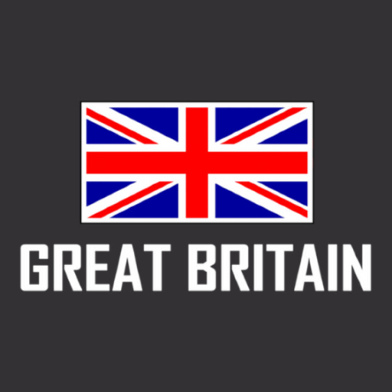 Great Britain With Flag White Text Vintage Hoodie | Artistshot