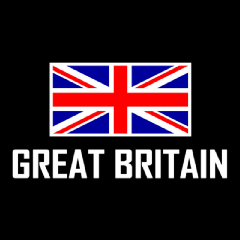 Great Britain With Flag White Text Fleece Short | Artistshot