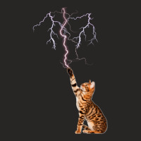 Cat Lightning. Cat Shooting Lightning. Ladies Fitted T-shirt | Artistshot