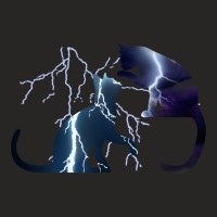 Cool Cat Lightning Thunder Design Gift For Dad And Mom Ladies Fitted T-shirt | Artistshot