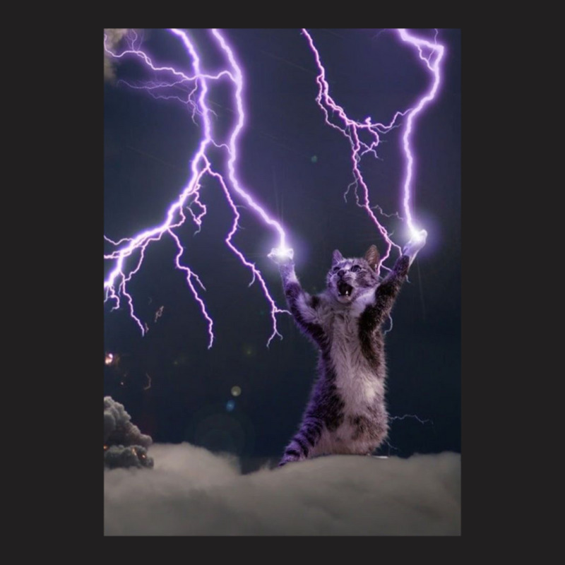 Lightning Cat T-Shirt by CAMMIGRAHAM | Artistshot