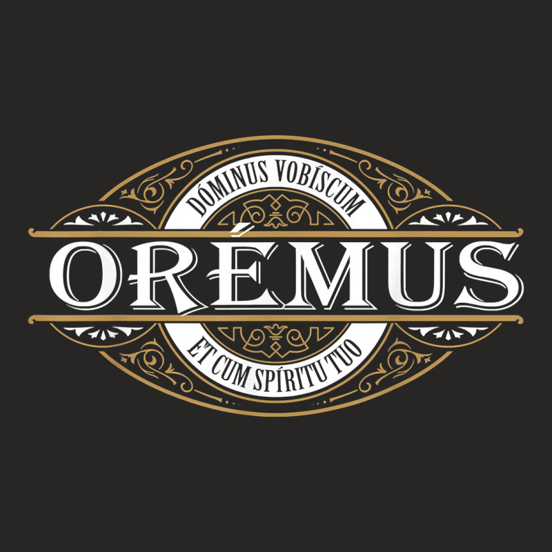 Traditional Latin Mass Oremus Dominus Vobiscum Catholic Ladies Fitted T-Shirt by SamuelTABraun | Artistshot