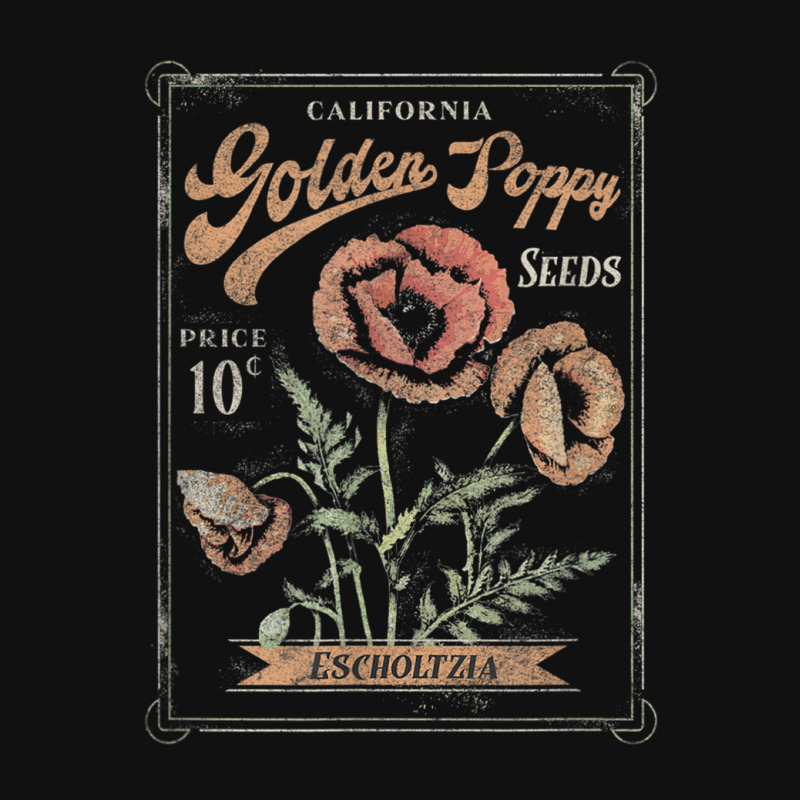 Trendy California Golden Poppy Vintage Stamp Graphic T-shirt | Artistshot