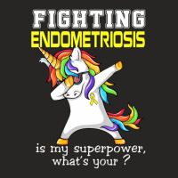 Unicorn Fighting Endometriosis Awareness Ladies Fitted T-shirt | Artistshot