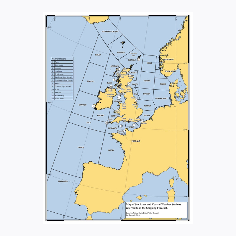 Uk Shipping Forecast Map  Blue Cute Trending T-shirt | Artistshot