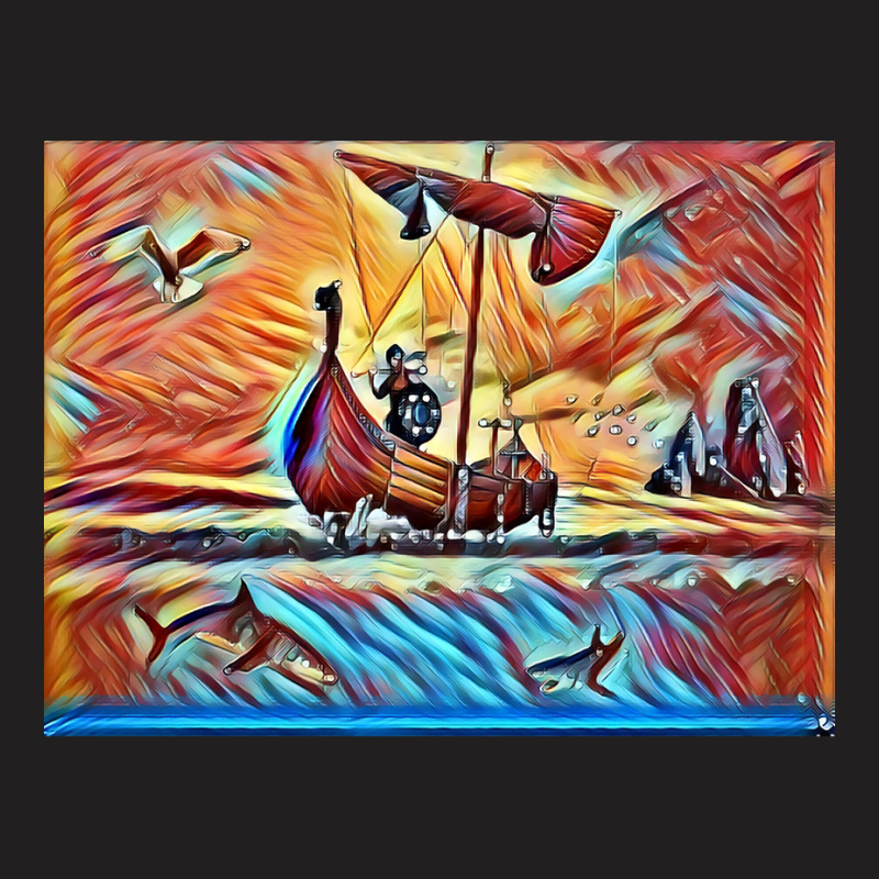 Viking Warrior In A Boat  Vintage Hipster T-shirt | Artistshot