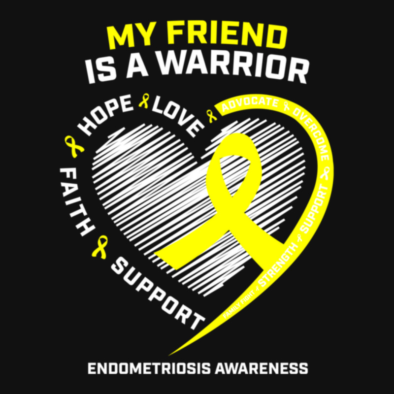 Women Men Yellow Endo Warrior Friend Endometriosis Awareness Portrait Canvas Print | Artistshot