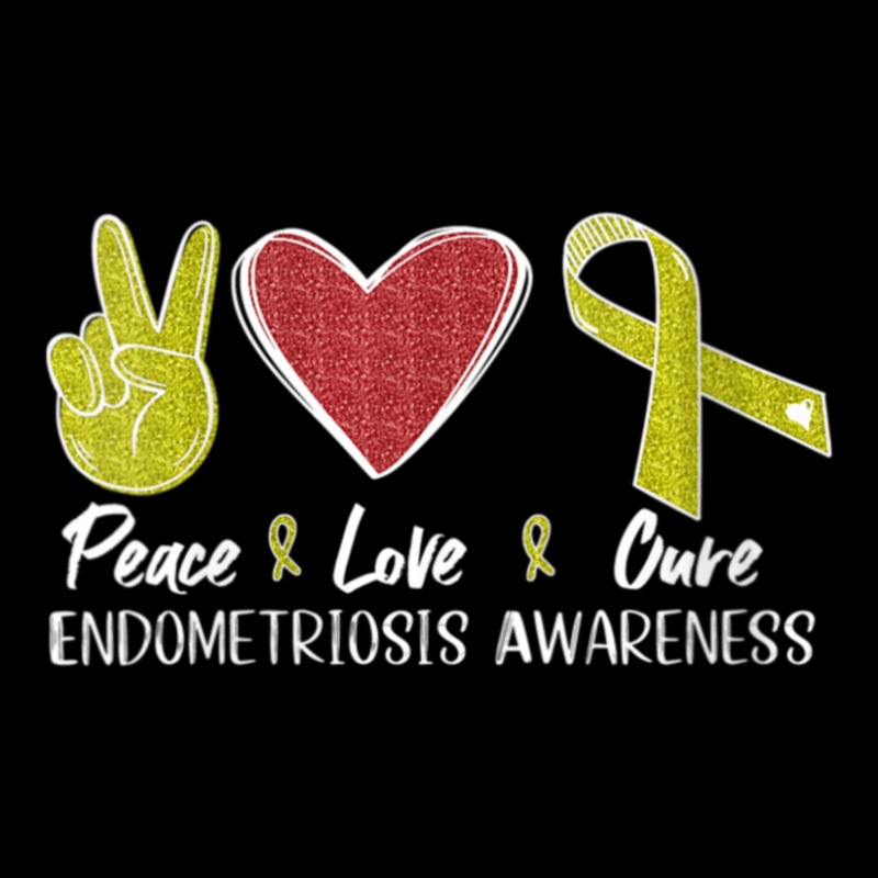 Womens Endometriosis Awareness Peace Love Cure Ribbon V Neck Adjustable Cap by KevinAllenPhillips | Artistshot